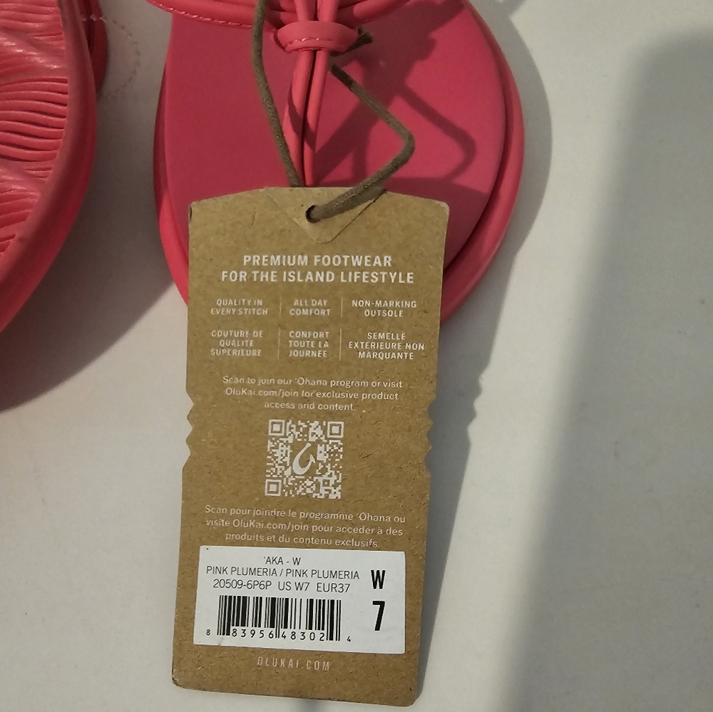 OluKai Women's Bright Pink Knotted Strap Sandals - Picture 3 of 3